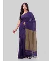 DESH BIDESH Women`s Khadi Cotton Handloom RupSagar Design Saree Without Blouse Piece(Purple)